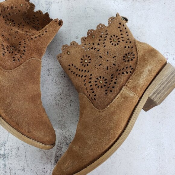 MIA Ankle Booties Boho Slouchy Leather Suede Western Cowgirl size 6 - Picture 12 of 12